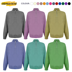 Áo len nam cổ lọ dệt kim dáng rộng nửa khóa kéo chất liệu len <span class=keywords><strong>cashmere</strong></span> mùa đông - Product Image 6