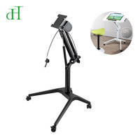 Bureau debout moderne pour petit espace de travail, réglable en hauteur avec mécanisme pneumatique, table pliable en aluminium, usage commercial