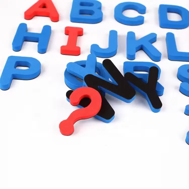 Letras e números magnéticos educacionais, brinquedos magnéticos multicores para crianças, ímã de geladeira, letras do alfabeto