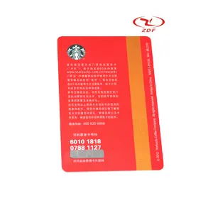 Vendita calda su misura PVC gift card con scratch off pannello 13.56MHz ISO1443-A Ultralight RFID gift card direttamente cina factory