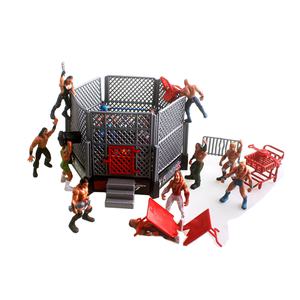 Mainan gulat Mini 32 buah set permainan dengan 12 tokoh aksi gulat, 2 cincin gulat, banyak Aksesori realistis - Product Image 2