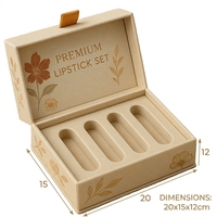 Coffret de Rouge à Lèvres Personnalisé avec Logo – Emballage Cosmétique de Luxe en Carton Rigide pour Vente en Gros – Boîtes Cadeaux Maquillage avec Ruban et Tirant – Petite Taille