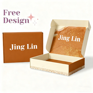 Miễn phí Mock up tùy chỉnh vật liệu tái chế gửi thư hộp sóng mỹ phẩm bưu phẩm vận chuyển hộp với in logo tùy chỉnh - Product Image 4