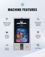 Kiosque tactile de restauration rapide en promotion, machine de paiement personnalisée pour cantine en libre-service, système de caisse enregistreuse POS haute vitesse 10 points