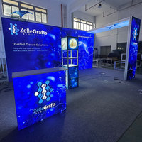 Affichages LED rétroéclairés pour salons professionnels, stand lumineux avec étagères, cadre en tissu personnalisé, stand d'exposition