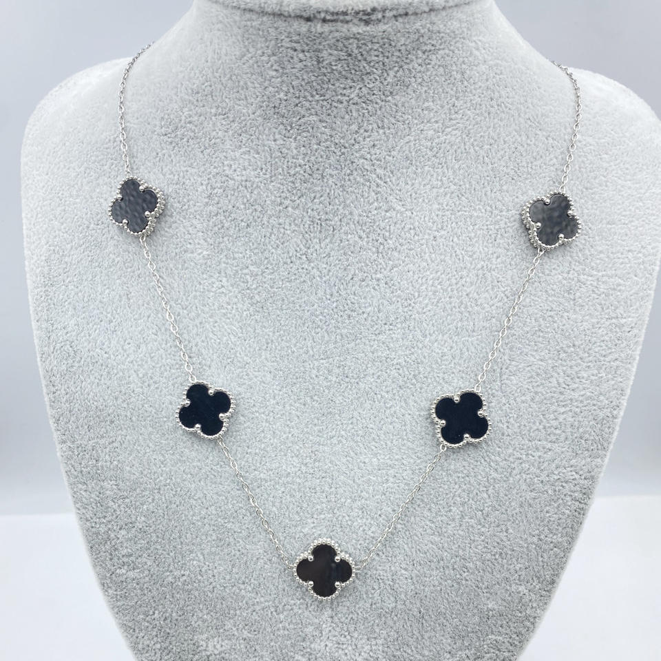 15mm 5-link Four-leaf Clover Necklace Delicate Clavicle Chain Forest ...