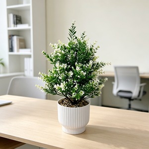 Planta Artificial de Bonsái de Lavanda de 30 cm de Alto, Estilo Nórdico Rosa, Decoración de Escritorio para el Hogar, Oficina, Sala de Estar, Interior, Vegetación - Product Image 2