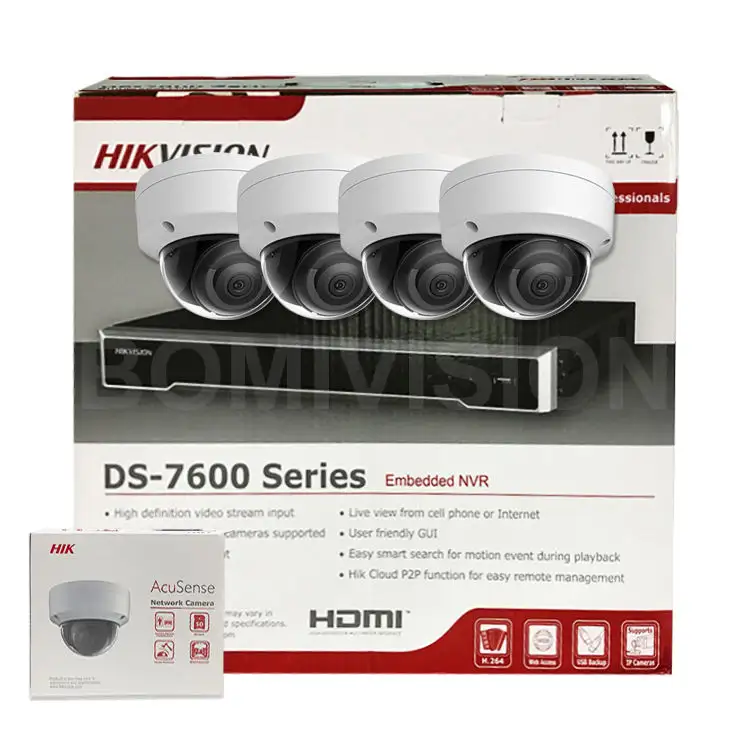 HIK Original 8CH 8POE 16CH NVR 4MP 8MP 4K HD CCTV Dome IP Security Camera System with Built-in Mic for Surveillance