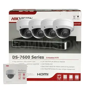 HIK Original 8CH 8POE 16CH NVR 4MP 8MP 4K HD système de caméra de sécurité IP dôme CCTV avec micro intégré pour la surveillance