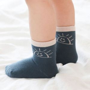Chaussettes pour garçons et filles nouveau-nés de 6 à 12 mois, logo jacquard, mi-mollet, coton peigné respirant, personnalisables, ODM OEM, lot de 10 paires, BSCI - Product Image 5