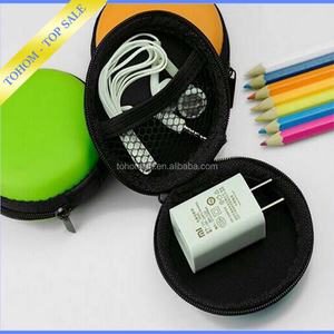 Petit étui de protection portable rond pour écouteurs avec fermeture éclair, sacs et étuis à usage spécial - Product Image 6