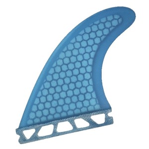 Aletas de surf Upsurf 437 de fibra de vidrio Honeycomb azules, juego de tres piezas para surfear - Product Image 4