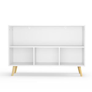 Bibliothèque pour enfants à 3 tiroirs blanc et rose avec bacs en tissu pliables, organisateur de rangement pour jouets en bois pour la <span class=keywords><strong>chambre</strong></span> des enfants - Product Image 2