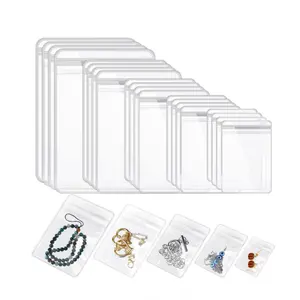 Прозрачные самоуплотняющие ювелирные изделия ПВХ пакеты прозрачные пластиковые маленькие мешочки на молнии сумка для хранения колец серьги ожерелье ювелирные изделия
