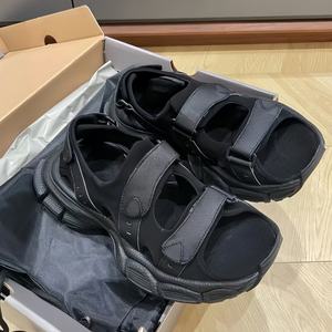 Sandales décontractées pour hommes en cuir véritable respirant, à bout ouvert, avec soutien de la voûte plantaire, légères, pour la marche en extérieur - Product Image 2