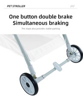Poussette de luxe pliable 3-en-1 pour animaux de compagnie, avec fonction de montée d'escalier, pour petits chiens et chats jumeaux/doubles