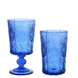 كؤوس نبيذ أحمر يدوية الصنع من ساميو بتصميم عتيق منقوش وسميك متعدد الألوان سعة 310 مل للاستخدام في الحفلات - Product Image 3