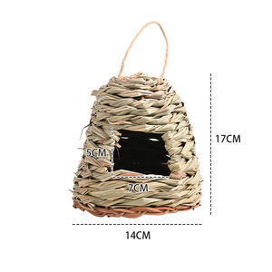 Nid en herbe pour cage à oiseaux, 14x17cm, forme ronde durable, pour fournitures pour animaux de compagnie - Product Image 1