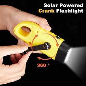 Factory Direct Portable ABS Hand Crank Solar Dynamo LED <b>Flashlight</b> 2W in Trend Backpacking Multi-Function Survival USB Charging - Product Image 3
