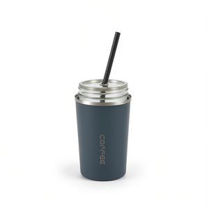 Verre à bière givré classique OEM ODM par sublimation, type canette, 16oz, avec couvercle en PP et paille en bambou, pour fêtes DIY, logo personnalisé pris en charge - Product Image 1
