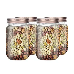 메리아트 더 뉴 리스팅 16 온스 플라스틱 투명 보관 설탕 차 커피 용기 세트 뚜껑이있는 식품 보관 용기