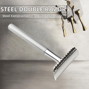 มีดโกนแบบใช้ซ้ำได้ ดีไซน์ใหม่ สำหรับสุภาพสตรีและสุภาพบุรุษ ใบมีดสองคม โกนขนได้ทั่วร่างกาย  ชุบโครเมียม ผลิตจากสแตนเลสสตีล - Product Image 2