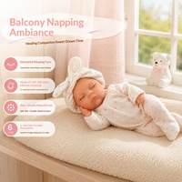 Poupée Reborn en silicone solide de 6 pouces, design pyjama avec oreilles de lapin, mini-poupée réaliste, jouet, cadeau de croissance pour enfants
