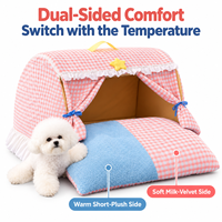 Lit-tente douillet pour chats et petits chiens, maisonnette intérieure pour chats, coussin moelleux, grotte de couchage, vente en gros OEM