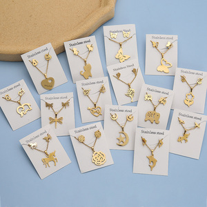 Offres Spéciales Libellule Papillon Animaux Pendentif Colliers Boucles D'oreilles Mariage Dubai Ensembles De Bijoux Africains Ensembles de Bijoux En Acier Inoxydable - Product Image 2
