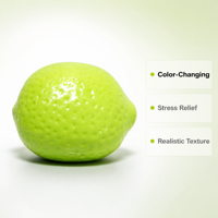 Jouet Squishy Changeant de Couleur Citron Anti-Stress, Jouets Fidget à Presser, Balle Anti-Stress Souple Citron Vert
