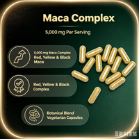 Capsules de racine de maca noire, rouge et jaune, mélange de poudre de maca, complément alimentaire sans gluten