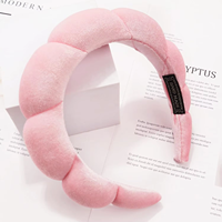 Bandeau de spa gonflé personnalisé avec logo pour femmes, en éponge nuage, absorbant et antidérapant, pour le lavage du visage, les soins de la peau et le maquillage, vente en gros, cadeau