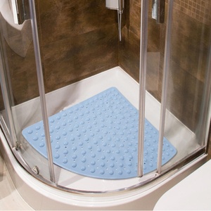 <strong>Curved</strong> Shower <strong>Mat</strong> Non-Slip Skin Friendly Corner Shower <strong>Mats</strong> Triangle <strong>Bath</strong> <strong>Mat</strong> with Suction Cups Made of TPE Material - Product Image 2