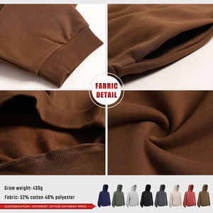 Sudadera con Capucha Informal de Invierno en Color Sólido, Forro Polar, Bolsillo Oculto, Diseño Básico Extra Grande, Impresión Digital, Poliéster/Algodón - Product Image 6