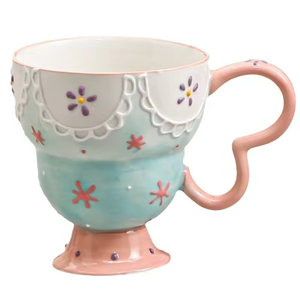 Creative Colorful Ceramic Coffee Milk <b>Mug</b> featuring three tone colors and a butterfly shape handle - Product Image 5