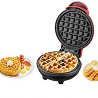 Machine à gaufres électrique industrielle mini pour usage domestique, machine à sandwich et petit-déjeuner, personnalisable 350W