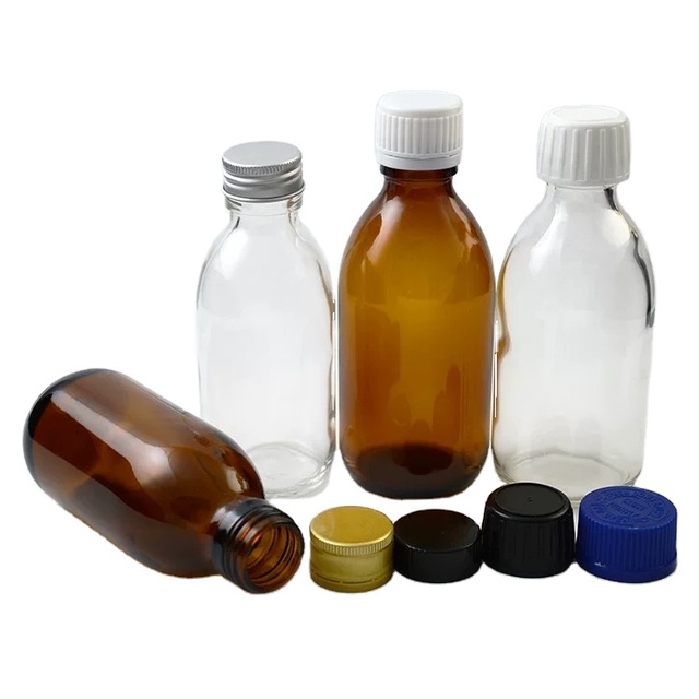 Pharmaceutical Glass Syrup Bottle Glass Bottle 30ml 60ml 125ml with ROPP Lid