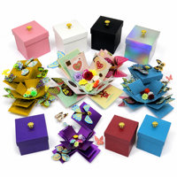 Boîte surprise explosive personnalisée en usine avec papillons volants pour bijoux, cosmétiques, jouets, cadeaux