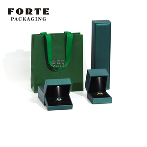 FORTE Ear Stud Pendant Set Faux Pu Leather Luxury Jewelry <b>Box</b> With <b>Led</b> <b>Light</b> - Product Image 5