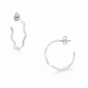 Boucles d'oreilles créoles torsadées en argent sterling 925 avec boucles d'oreilles créoles épaisses et torsadées minimalistes en argent sterling 925, bijoux pour femmes - Product Image 1