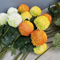 Nouvelle Arrivée - Chrysanthème Artificiel à Tige Longue Unique, 58 cm, Fausses Boules de Chrysanthème pour Décoration de Mariage et d'Intérieur