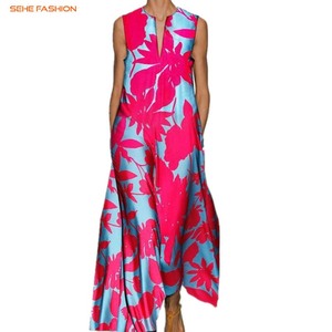 Vestidos Casuales Estampados Africanos con Cuello en V y Corte en A para Mujer Talla Grande - Product Image 6