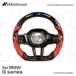 Volante de fibra de carbono forjado rojo con LED personalizado para BMW M240i M340i M440i X3M X5M G20 G30 G05 G01 M2 M3 M4 M5 2018-2024 - Product Image 2