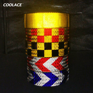 Nastro di avvertimento riflettente freccia in PVC bagliore nel buio nastro per auto camion moto bicicletta - Product Image 4