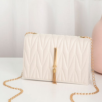 Tas Selempang Wanita Model Korea Terbaru, Tali Tunggal, Hiasan Rumbai, Bahan PU, Anti Maling, Tahan Air, Bentuk Kotak, Kecil, Modis