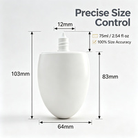 Flacon de voyage mat en PEHD de 75 ml (2,5 oz) vide, compressible, anti-fuite, avec bouchon à vis, pour crème solaire et fond de teint