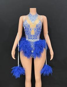 Combinaison moulante pour <span class=keywords><strong>femme</strong></span> adulte, pour équipe de <span class=keywords><strong>danse</strong></span>, chanteurs, costumes de spectacle exotiques, rouge/rose/jaune pour groupe de ballet - Product Image 4