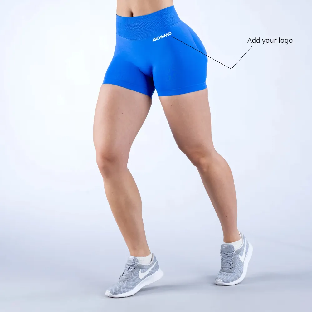 Dfyne Shorts de impacto 4.5" de alta elasticidade e durável sem costura flexível para ioga e academia, calças curtas para corrida