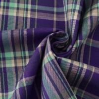 Robe chemise en tissu à carreaux violet teint en fil de coton Tissu de flanelle à carreaux unis à la mode pour vêtements de sport et jupes Technique tricotée