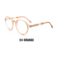 Nuevo Marco de Lentes Metálico Redondo TR, Ligero, Moderno para Mujer, Montura de Gafas para Uso Diario Informal, Lentes Ópticas para Mujer